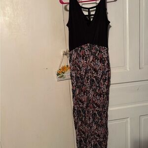 Black and Floral Jumpsuit